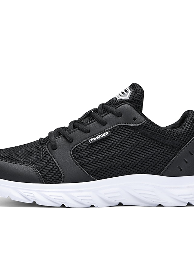  Men's Trainers Athletic Shoes Sneakers Sporty Daily Outdoor Running Shoes Tissage Volant Breathable Black / White Black Spring Summer