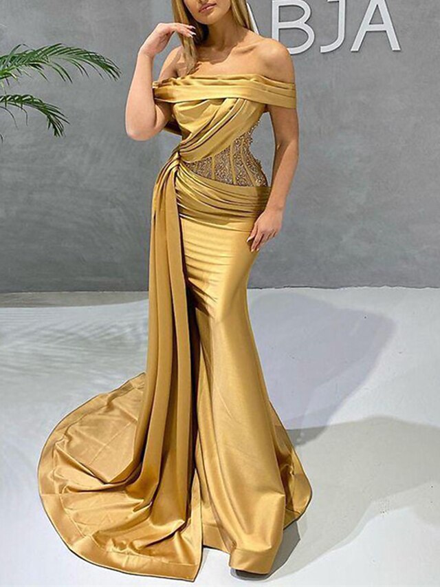 Mermaid / Trumpet Evening Gown Corsets Dress Formal Wedding Guest Sweep
