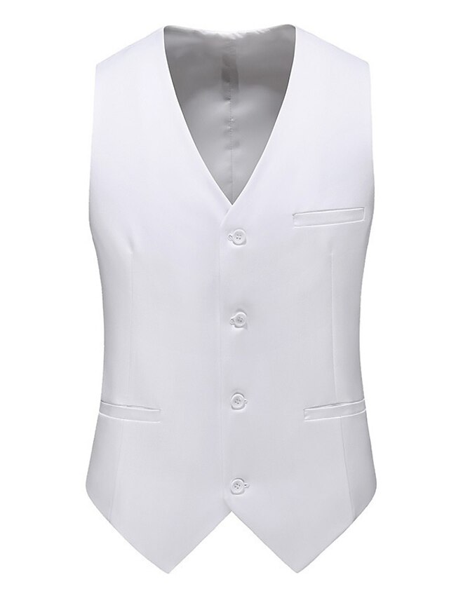 Men's Vest Quick Dry Formal Wedding Business Single Breasted V Neck ...