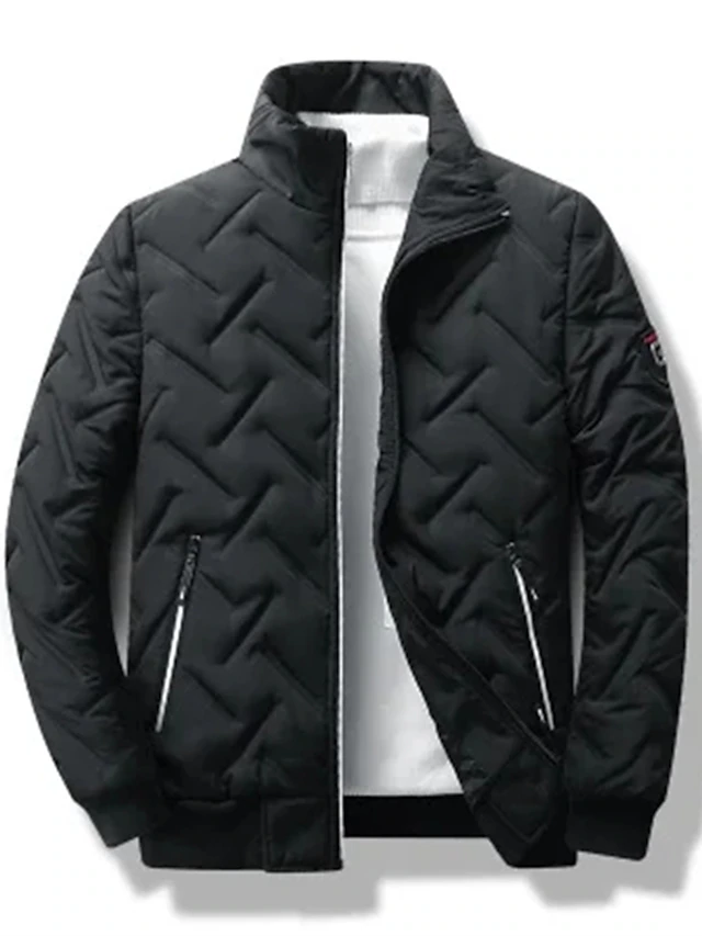 Men's Puffer Jacket Bomber Jacket Quilted Jacket Full Zip Casual Daily ...