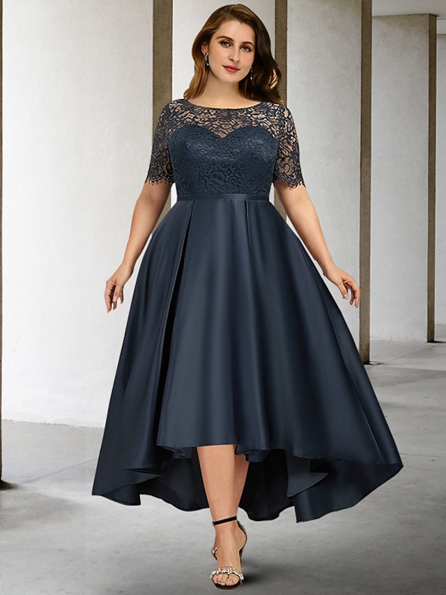 ALine Mother of the Bride Dresses Plus Size Hide Belly Curve Elegant