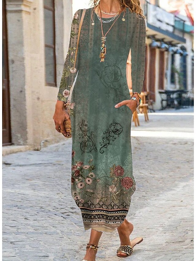 Women's Casual Dress Ethnic Dress Shift Dress Long Dress Maxi Dress ...