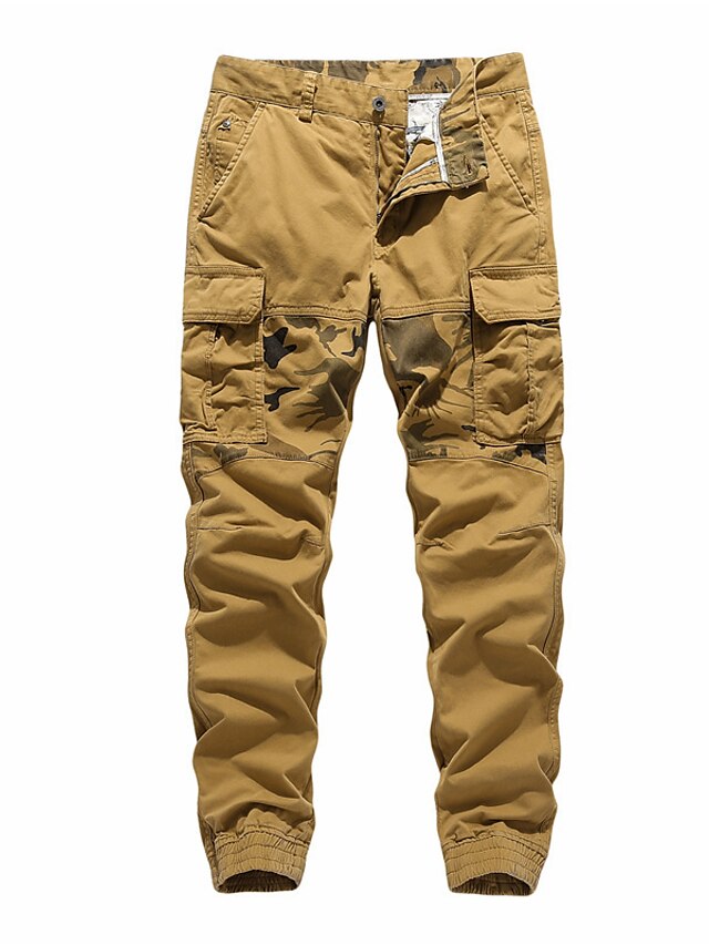  Men's Cargo Pants Trousers Work Pants Multi Pocket Solid Colored Comfort Breathable Casual Daily Streetwear Cotton Blend Sports Fashion ArmyGreen Khaki Micro-elastic