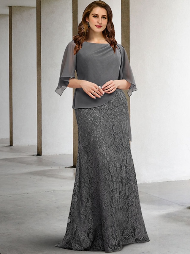 Sheath / Column Mother of the Bride Dresses Plus Size Hide Belly Curve