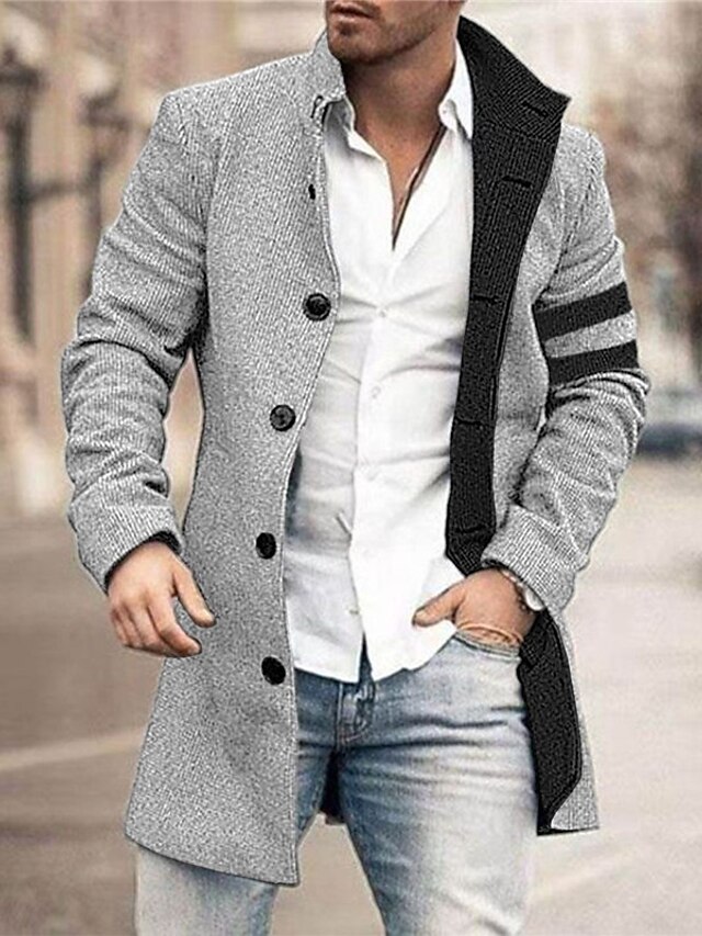Men's Coat Daily Wear Vacation With Pockets Front Pocket Button-Down ...