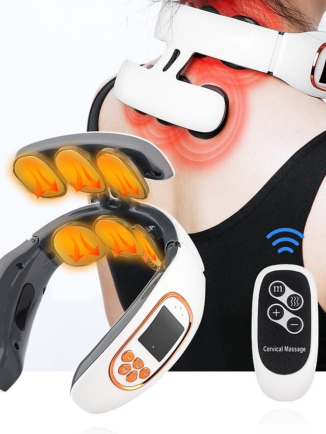 6Zone Heating Neck Massager with Heat Deep Kneading Massage for Pain Relief Remote Control 4