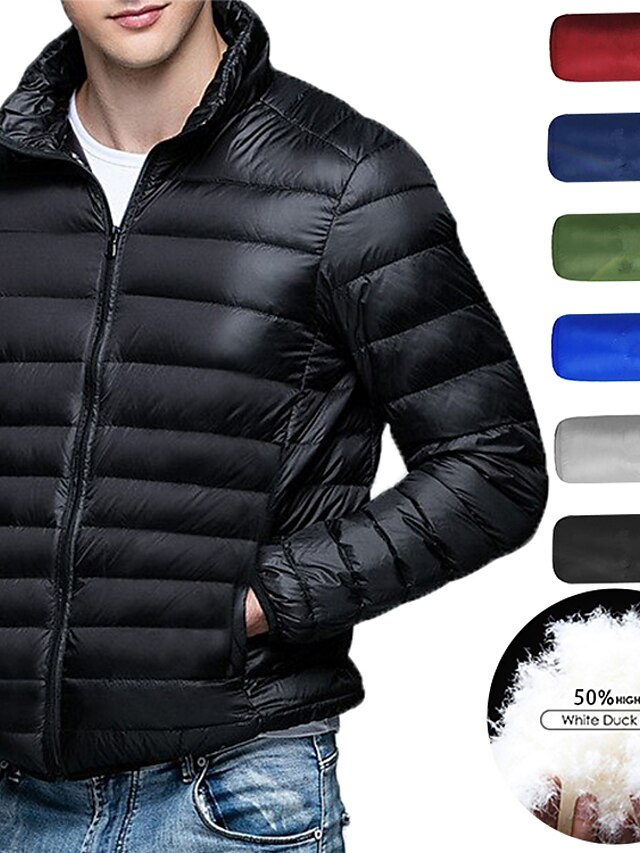 Men's Windproof Warm Casual Down Winter Jacket (various colors/sizes)