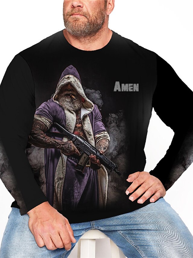 Men's Plus Size Graphic Round Neck Short Sleeve T-Shirt main image 0