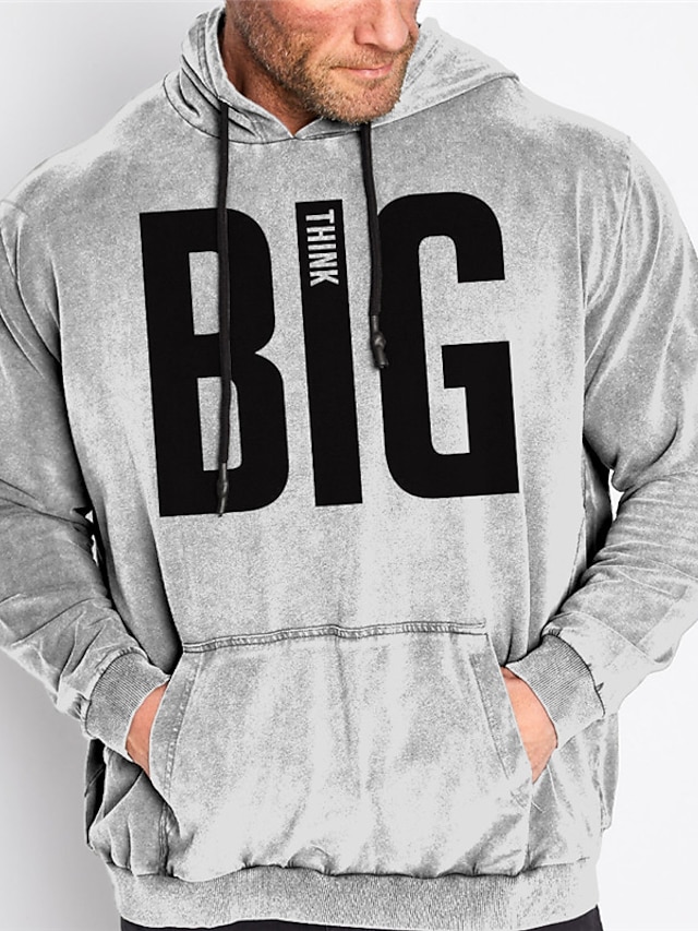  Men's Plus Size Pullover Hoodie Sweatshirt Big and Tall 3D Print Hooded Long Sleeve Spring &  Fall Fashion Streetwear Basic Comfortable Work Daily Wear Tops