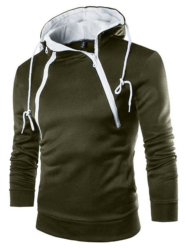  Men's Hoodie Navy Army Green Burgundy Gray White Hooded Solid Color Sports & Outdoor Casual Winter Clothing Apparel Hoodies Sweatshirts  Long Sleeve