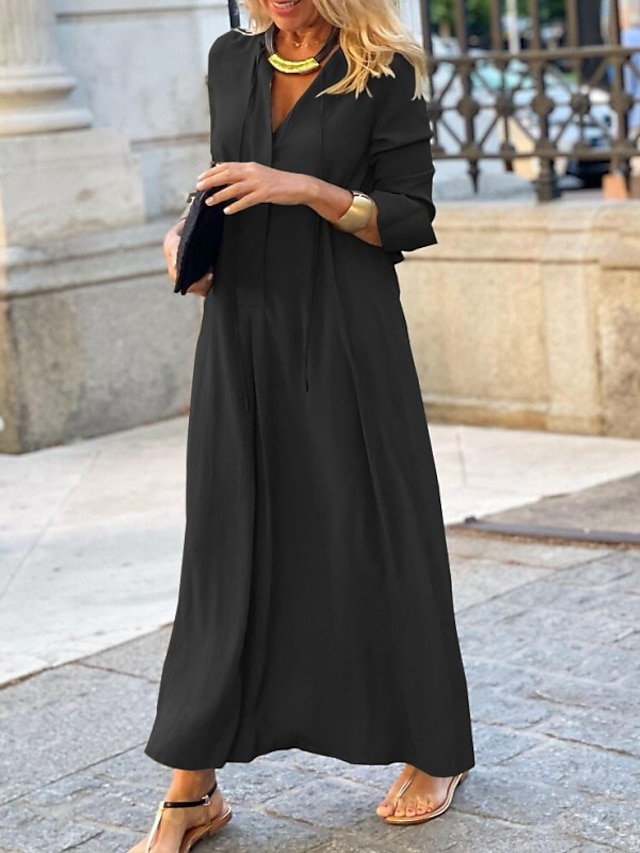 Women's Casual Dress Shift Dress Black Dress Long Dress Maxi Dress ...