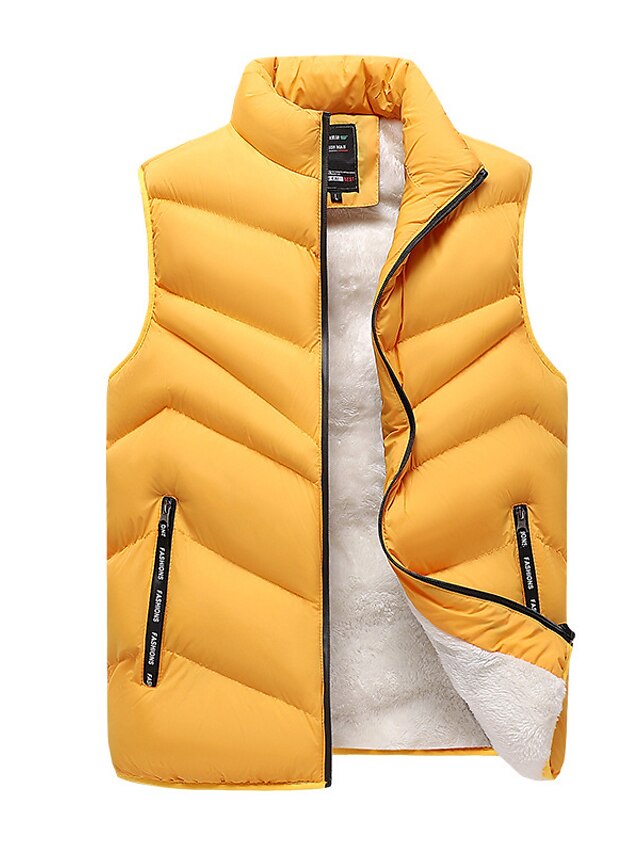 Men's Puffer Vest Gilet Quilted Vest Cardigan Daily Wear Vacation Going ...