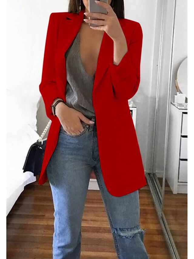 Women's Blazer Open Front Business Office Blazer Outfit with Pocket ...