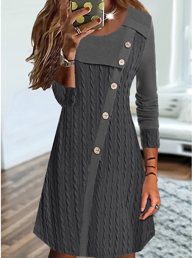 Women's Sweater Dress Casual Dress Knee Length Dress Knee Length Dress