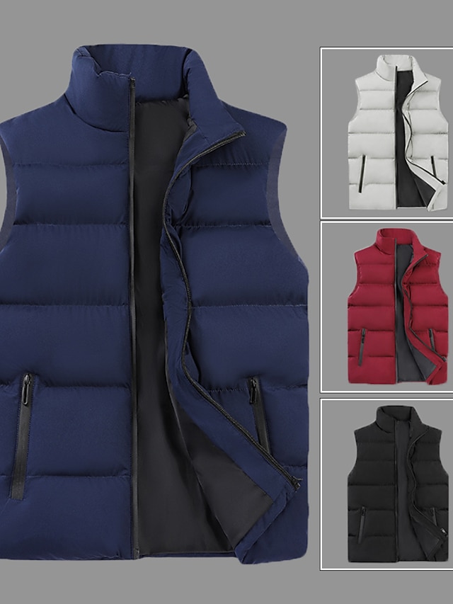 Steppweste Herren Plüsch Gefüttert - Ärmellose Winterjacke Unisex