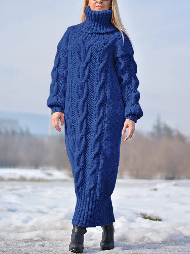Women‘s Sweater Dress Winter Dress Casual Dress Long Dress Maxi Dress ...
