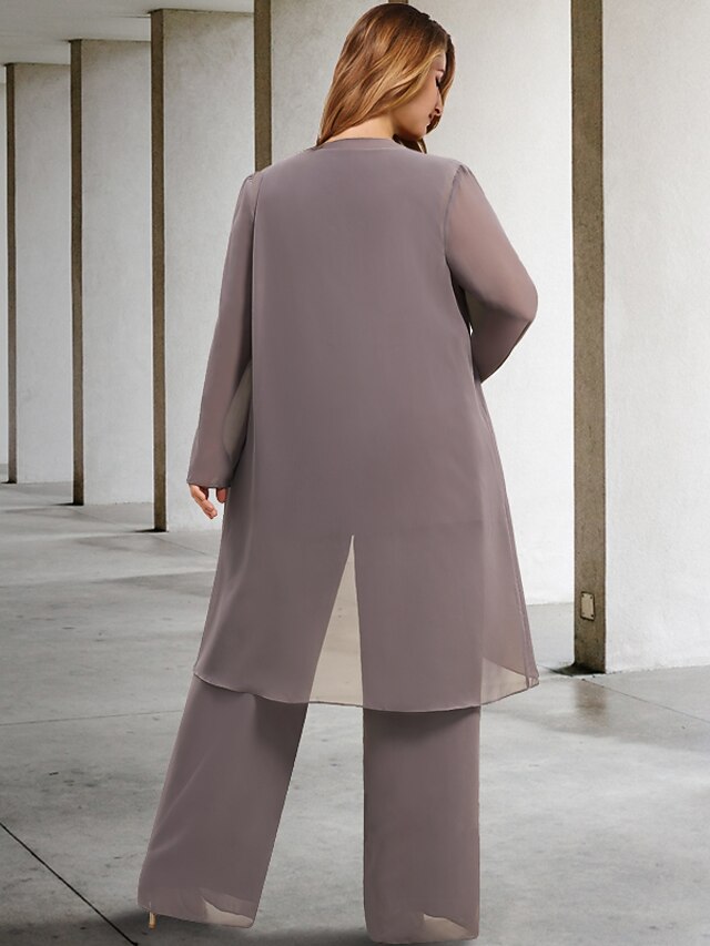 Leader Of The Beauty - Pantalon Mère De La Mariée 2 Pièces Costume Élégant Pour Femme Grande Taille