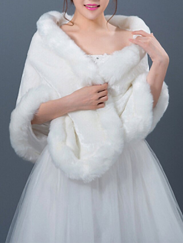  Sleeveless Shawls Faux Fur Wedding Wedding  Wraps / Fur Wraps With Smooth / Fur