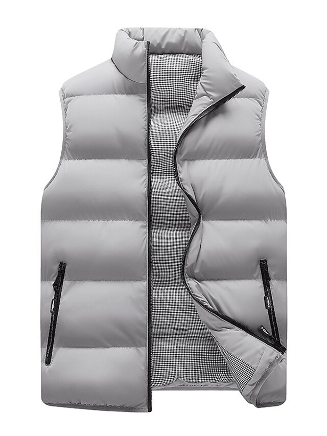 Men's Puffer Vest Gilet Quilted Vest Cardigan Vacation Going out To-Go ...
