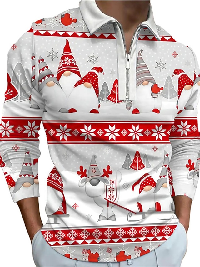 Chemise De Noël Pour Homme Chemise à Manches Longues Bouton Père Noël Flocon De Neige Images Fashion Style (FR/ES, Alpha/Lettres, S, Taille Normale, Taille Normale, #1