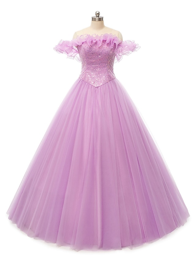 Ball Gown Prom Dresses Puffy Dress Quinceanera Floor Length Sleeveless ...