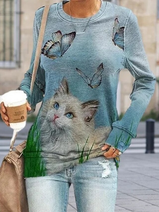 cat butterfly shirt