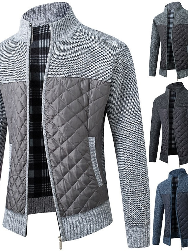 Homme Pull Chandail Gilet Cardigan Pull Zippé Pull Veste A Côtes