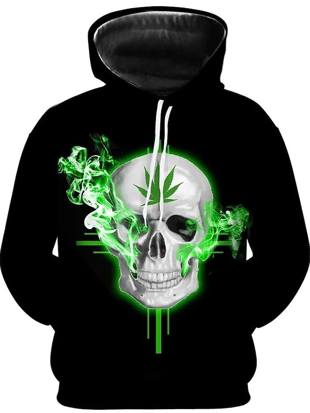 Men S Hoodie Pullover Hoodie Sweatshirt 1 2 3 Black Hooded Skull Casual   Dekcmh1668576792021 