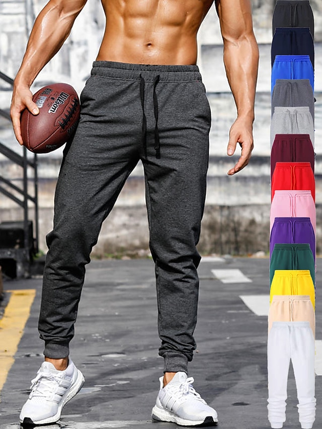 Per uomo Pantaloni della tuta Jogging Pareggiatore Tasche A cordoncino Tinta unita Traspirante Morbido Informale Athleisure Palestra Semplice Da cerimonia Nero Bianco Media elasticità