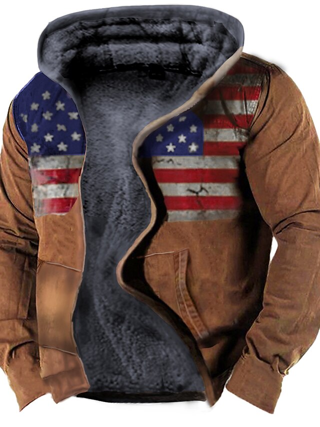 Sweat à Capuche Homme Drapeau Américain Camouflage Imprimé 3D - Personnalisable - Taille US - Cadeau