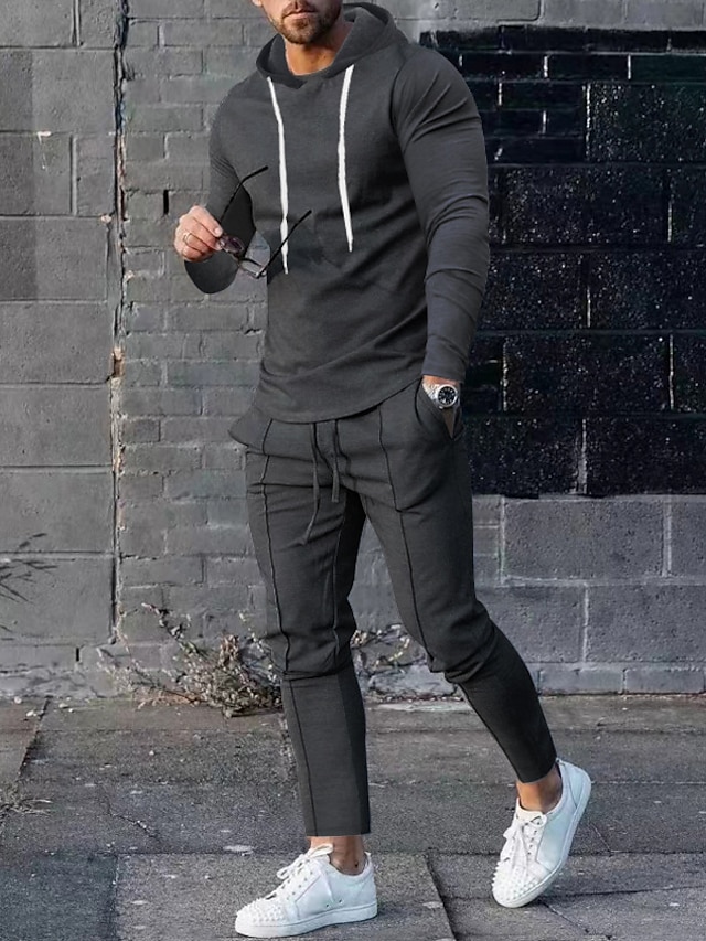 Men's Tracksuit Sweatsuit Jogging Suits Light Khaki. Black Army Green ...