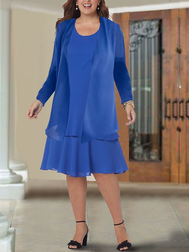 ALine Mother of the Bride Dresses Plus Size Hide Belly Curve Elegant