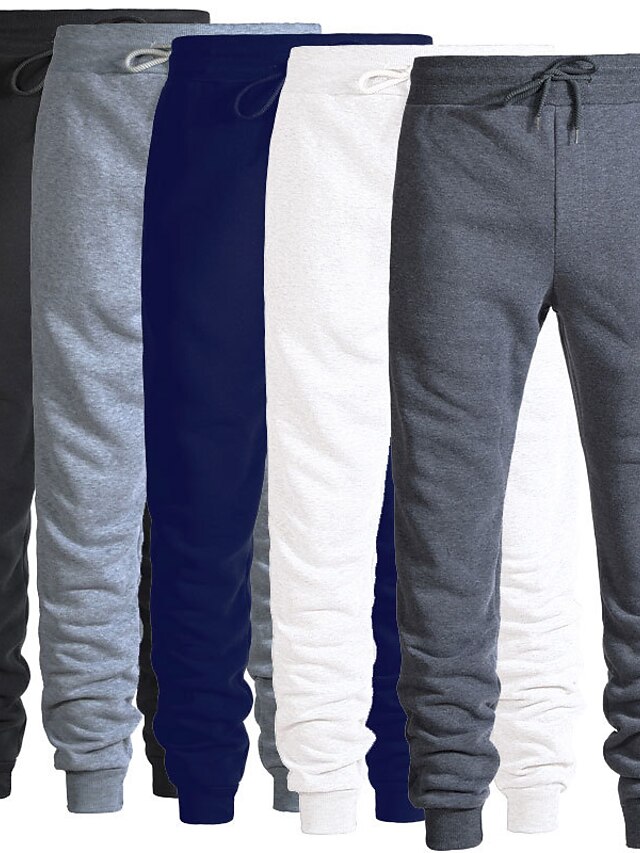  Men's Sweatpants Pants Trousers Pure Color Simple Sweatpants Micro-elastic Letter Black Blue Purple S M L