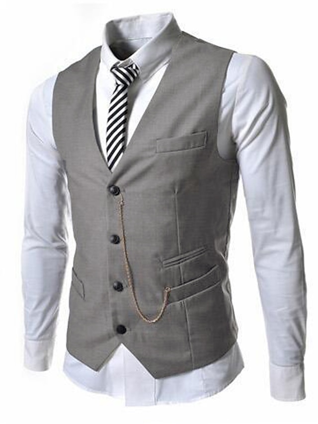 Men's Vest Suit Vest Gilet Wedding Business Causal Casual 1920s Smart ...