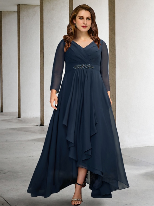 A-Line Mother of the Bride Dresses Plus Size Hide Belly Curve Elegant ...