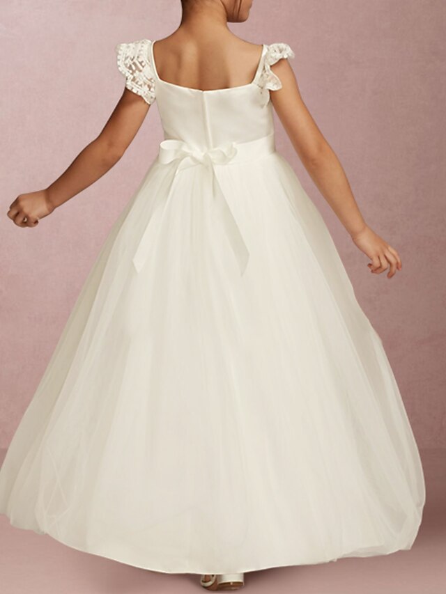 ALine Floor Length Flower Girl Dress First Communion Cute Prom Dress