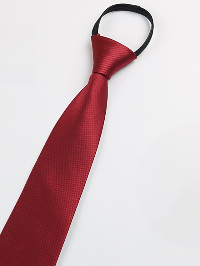  Men's Basic Ties Solid Color Black Dark Red Red 2024