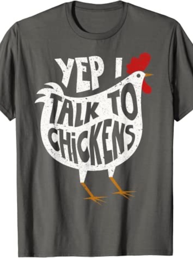 Men's T shirt Tee Funny T Shirts Animal Graphic Prints Chicken Round ...