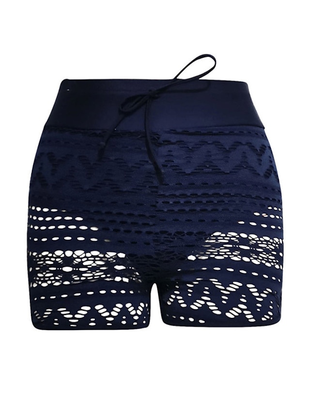 Women's Swimwear Cover Up Swim Shorts Monokini Plus Size Swimsuit Lace ...