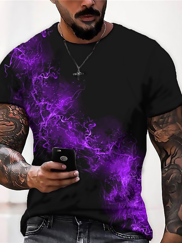 Men's Unisex Shirt T shirt Tee Tee Graphic Prints Flame Crew Neck ...