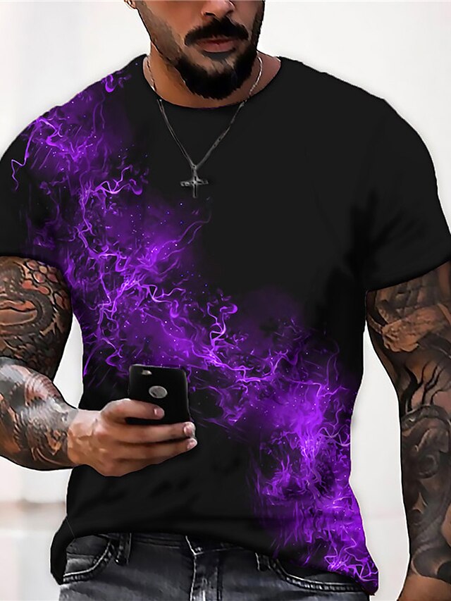 Fire Casual Mens 3D Shirt | Black Summer Cotton | Men'S Unisex Tee ...