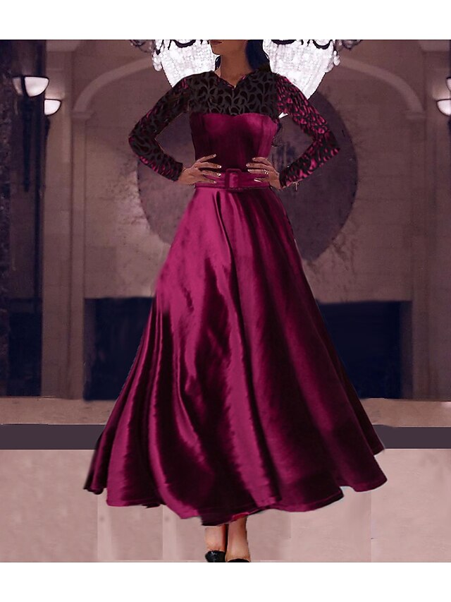 Women‘s Party Dress Wedding Guest Dress Velvet Dress Green Green Black