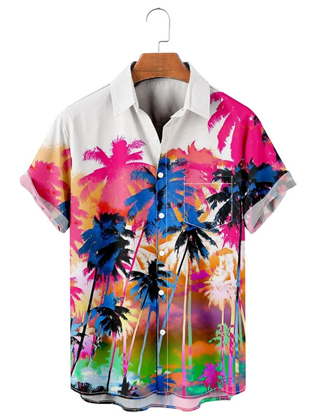 Men's Shirt Summer Hawaiian Shirt Summer Shirt Coconut Tree Graphic ...