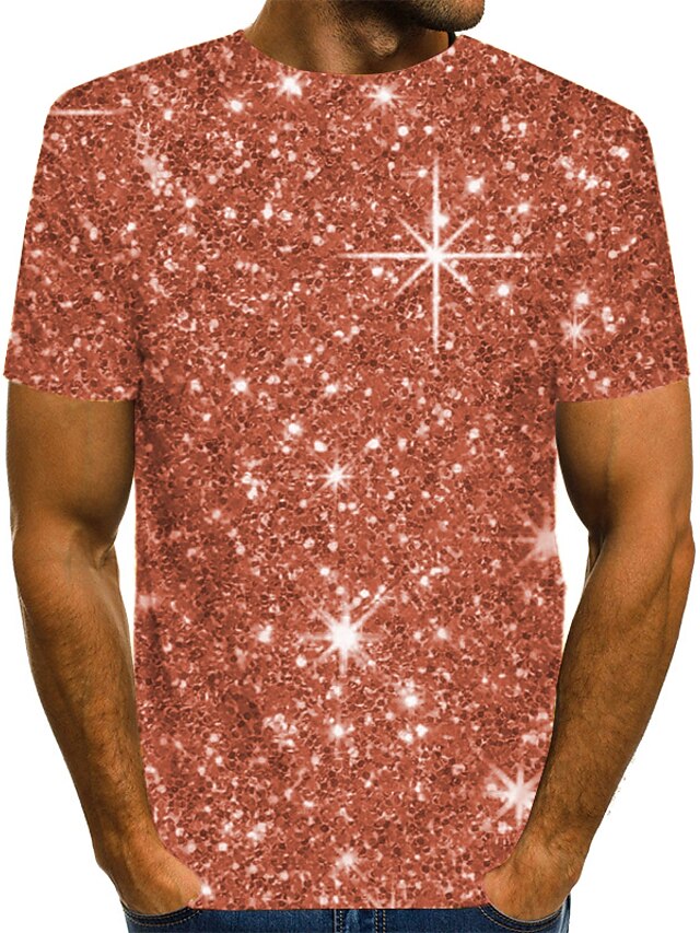  Herre Grafisk 3D Skjorte T skjorte fest t-skjorter Kortermet T skjorte 3D-utskrift Rund hals Skjorte Gatemote overdrevet Avslappet Daglig Sølv Blå Gull Sommer Klær S M L XL 2XL 3XL 4XL