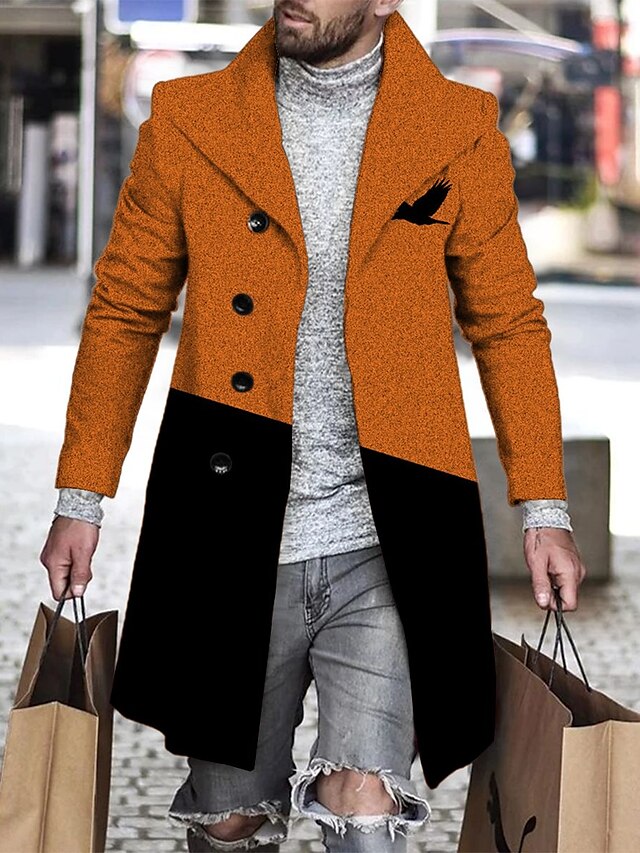Black And Orange Modern Mens 3D Shirt For Business | Winter | Men'S ...