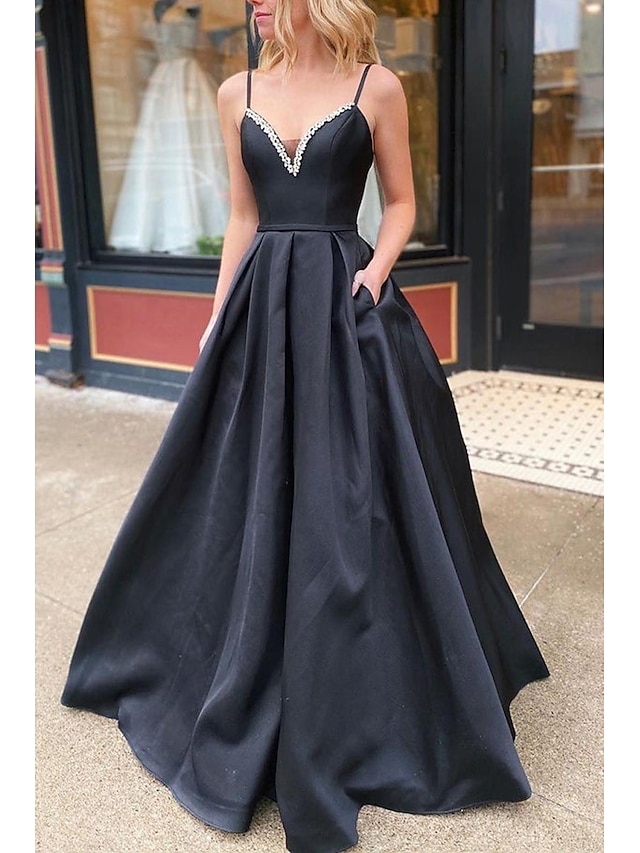 Ball Gown Prom Dresses Princess Dress Formal Floor Length Sleeveless V Neck Tulle Backless with Pleats Appliques