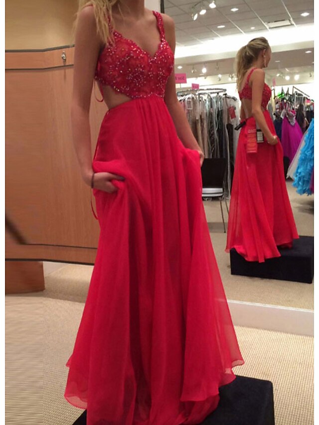 A-line evening gown high slit dress formal makeup ball and floor length sleeveless V-neck belt/waistband ribbon bow slit 2025 gods evening dresses main image 0