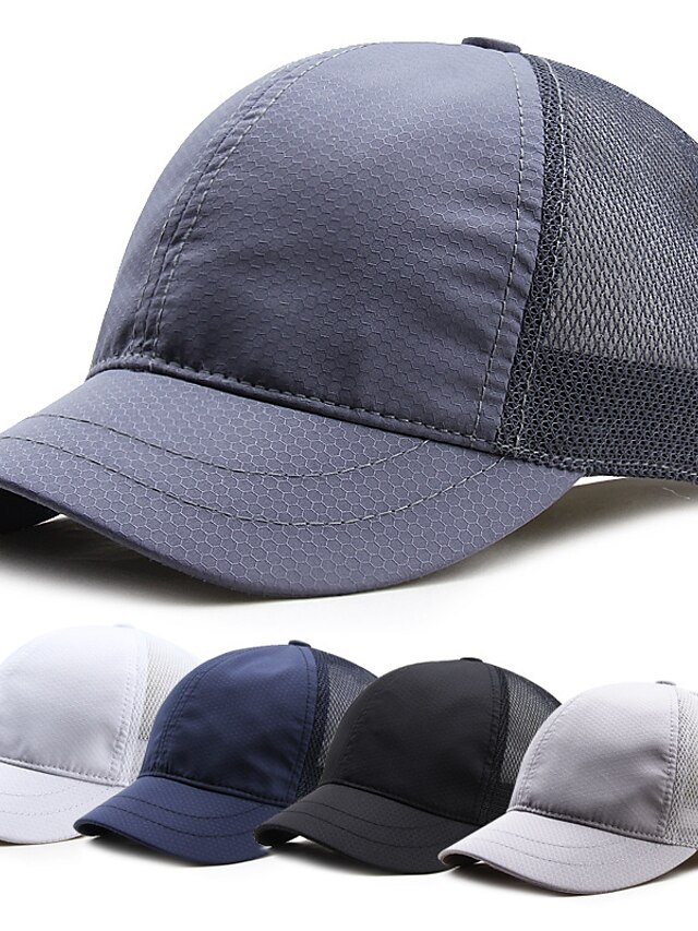  Men's Hat Trucker Hat Daily Wear Vacation Mesh Pure Color Black