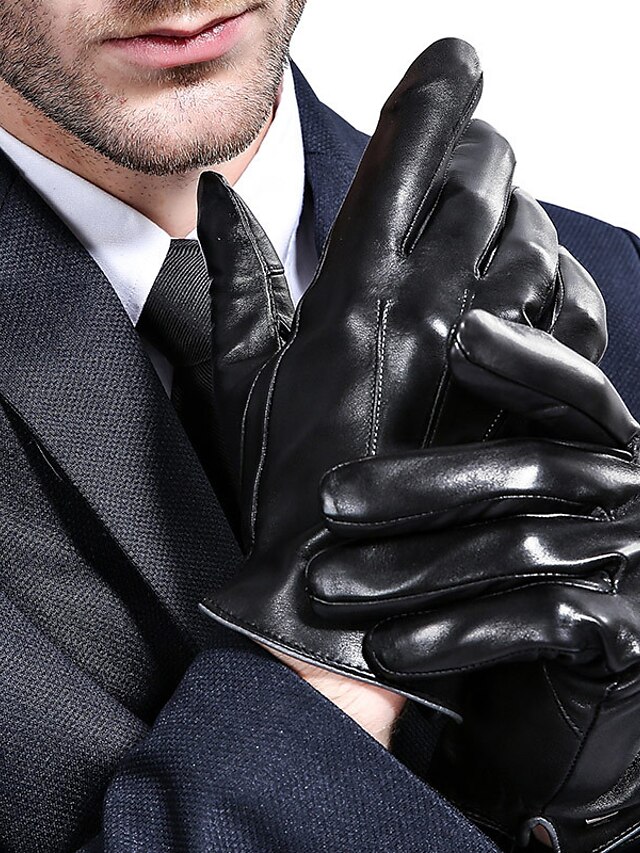  Herren 1 Paar Winterhandschuhe Handschuhe Touchscreen-Handschuhe Büro Outdoor Handschuhe Stilvoll WASSERDICHT Rutschfest Einfarbig Schwarz Braun