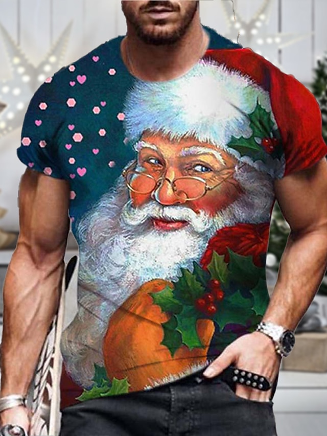 Santa'S Helper Mens Graphic Shirt Tee Unisex 3D Print Prints Claus ...
